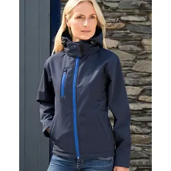 Result Ladies` TX Performance Hooded Soft Shell Jacket - navy;royal - XXL