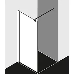 Kermi Liga Seitenwand LITWF08020VAK 80x200cm, silber/hochglanz, ESG klar, mit 90Grad Stabilisierung