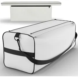 Nemaxx NEMAXX® Sitzbanktasche 87 cm mit Polsterauflage – Sitzpolster & abnehmbare Stauraumtasche – Bootstasche für 330 cm – Hellgrau/Schwarz