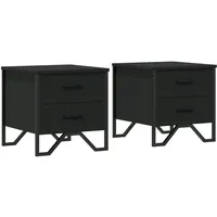 VidaXL Nachttische 2 Stk. Schwarz 40x41x40 cm Holzwerkstoff