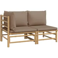 vidaXL Garten-Lounge-Set 2-tlg. lila Bambus