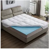 AMBINESS, Topper Matratzentopper mit Memory Foam Gel Kern 80x200cm - 180x200cm, 7 cm hoch, Polyester, Spannumrandung temperaturregulierend Maschinenwaschbar 160 cm x 200 cm x 7 cm