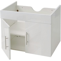 Mendler Waschbeckenunterschrank HWC-D16, Waschtischunterschrank Waschtisch Unterschrank Badmöbel, MVG hochglanz 60cm ~ weiß