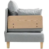 [en.casa] Schlafsessel Seinlus Polyester 81 x 88 x 68 cm Hellgrau mit Kissen