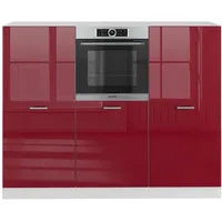 Vicco R-Line Küchenblock Bordeaux Hochglanz/Weiß 180 cm ohne Arbeitsplatte