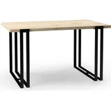 FURNLUX Esstisch Horten Eiche Hell 80cm / Hauptfarbe: Beige / Abmessungen: 80 x 76 x 220 cm - Beige