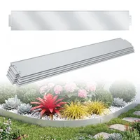 LARS360 Rasenkante Metall Rasenkante Verzinkt Mähkante Metall Beetumrandung Beeteinfassung - Silber Spleißanordnung (5M, 100 x 15 cm)