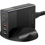 BlitzWolf Wall charger BW-S25, 75W, 3x USB + 3x USB-C (black) (75 W), USB Ladegerät, Schwarz