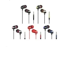 Sunix Ohrhörer Stereo Kopfhörer In-Ear Headset 3,5 mm AUX Anschluss kompatibel mit Smartphones & Tablet in Rot