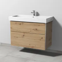 Sanipa 3way Waschtischunterbau zu Geberit iCon Waschtisch mit Griffleisten, Badmöbel,