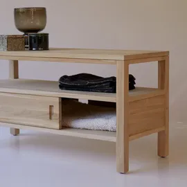 Tikamoon TV Schrank Lowboard 100 cm Braun Teak