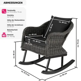 Tectake tectake® Rattan Schaukelstuhl Rovigo 150kg 1