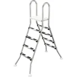 OKU Hochbeckenleiter V2A Leiter Poolleiter Edelstahl 2x4 oder 2x5 Stufen - Silber