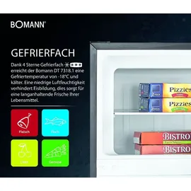 Bomann DT 7318 Kühl-Gefrierkombination (206 l,1430 mm hoch, Weiß)