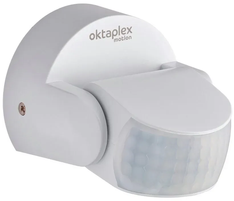 Oktaplex motion Bewegungsmelder Bea IP65 2 Sensoren, Infrarotsensor 230V schwenkbar Aufputz 12m Reichweite weiß weiß