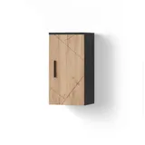 livinity® Badschrank, Eiche Wotan, Anthrazit, 2 Fächer, Rechteckig, 30x59x24 cm, Badezimmer, Badezimmerschränke, Hängeschränke