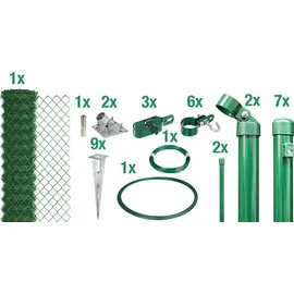 GAH Alberts Maschendrahtzaun Set 15 x 1,75 m grün