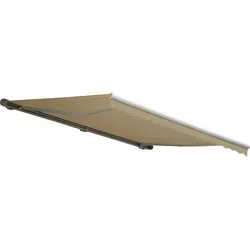 Elektrische Kassetten-Markise T124, Vollkassette Volant 5x3m ~ Polyester Creme