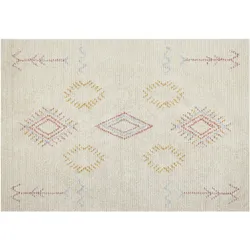 Teppich Baumwolle beige 160 x 230 cm geometrisches Muster Kurzflor BETTIAH