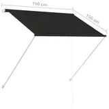 vidaXL Markise 150×150 cm Anthrazit