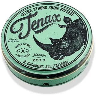 Tenax Ultra Strong Shine Pomade, 125 ml, wasserbasierte Pomade für Männer verleiht superfesten Halt & starken Glanz, leicht auszuwaschendes Haarwachs mit markantem Duft