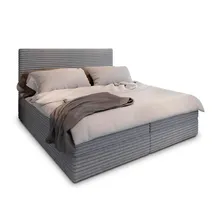 masseno Boxbett mit Bettkasten ¦ grau ¦ Maße cm B: 160 H: 98