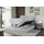 altdecor Boxspringbett mit Matratze (20 cm hoch) und Topper (4 cm hoch), Polsterbett mit Kopfteil und Bettkasten - NOEL - 180x200 - H4 / Hellgrau Samt - Hellgrau