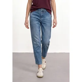 STREET ONE High Waist Barrel Leg Jeans, im Loose Fit Medium Blue random wash), 33 - 33W / 28L