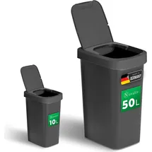 Novaliv Abfalleimer 10 l Schwarz