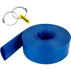 VEVOR Abflussschlauch, flacher Schlauch, 3 Zoll x 105 Fuß, PVC-Rückspül-Ablaufschlauch mit Klemme