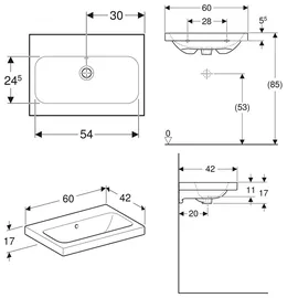 Geberit iCon Waschtisch 60 x 48,5 cm (124060600)