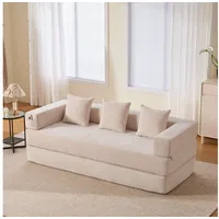 HAUSS SPOLE Schlafsofa mit Schlaffunktion,Modulares Relaxsofa mit Seitentaschen beige