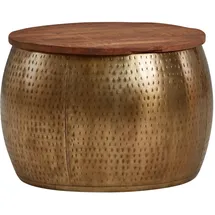 Wohnling Couchtisch Gold Mango 60 x 60 x 40 cm