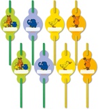 DH-Konzept 8 Papier-Trinkhalme * DIE MAUS * mit Namensaufstecker für Kinderparty und Kindergeburtstag | Die Sendung Strohhalme Straws Party Set