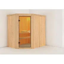 Karibu Sauna Innensauna Saja ohne Zubehör 196x151x198 cm) ohne Dachkranz, mit Bronzierter Tür