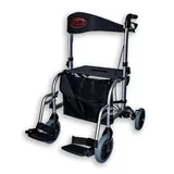 Antar Aluminium Hybrid Rollator Rollstuhl 2 in 1 silber
