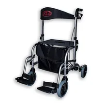 Antar Aluminium Hybrid Rollator Rollstuhl 2 in 1 silber