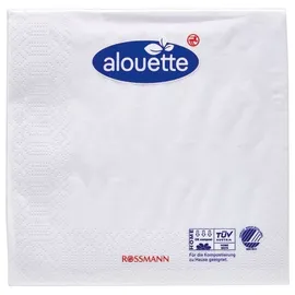 Alouette Servietten weiß 3-lagig 25,0 x 25,0 cm, 20 St.
