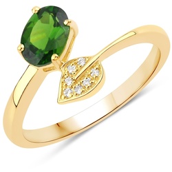 Rafaela Donata Ring Sterling Silber Chromdiopsid in Gelbgold 56 Damen 