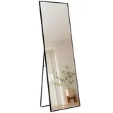 Shopentra Standspiegel, Schwarz, Glas, Rechteckig, 2x150x40 cm, Spiegel, Standspiegel