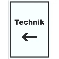 HB-Druck Technik Schild mit Text und Richtungspfeil links Hauswirtschaftsraum hochkant A6 (105x148mm)
