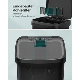 Songmics Mülleimer 50 l Schwarz