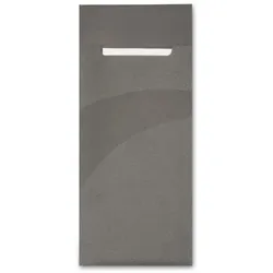 520 Serviettentaschen Bestecktaschen Sacchetto dunkelgrau 85x200mm inkl. Serviette 40x40cm 2lg weiß