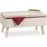 Relaxdays Sitzbank 80 x 41 x 40 cm Creme / Creme