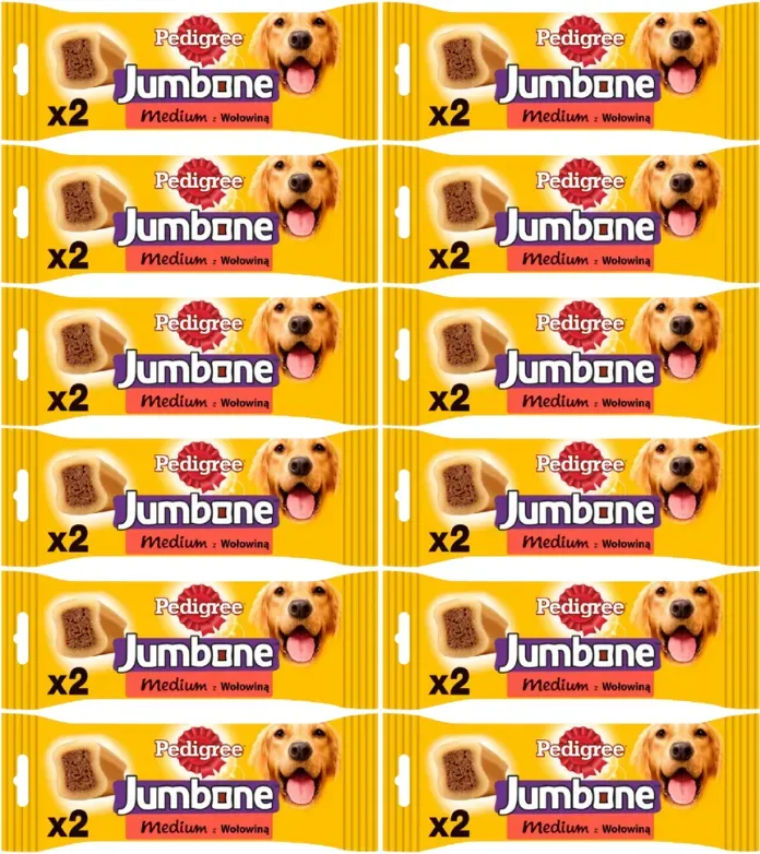 PEDIGREE Jumbone (mittlere Rasse) Hundeleckerli mit Rindfleisch - 12x180g (Rabatt für Stammkunden 3%)