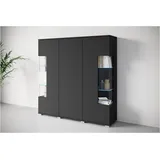 INOSIGN Highboard »Kenia«, (1 St.), Modernes Highboard, mit Glastüren, Breite 135 cm schwarz