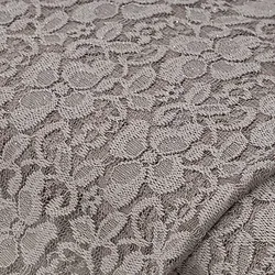 Spitzenstoff "Blumen" mit Glitzer, grau