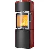Kaminofen HARK 44-5.5 GT FlameKat Raumluftunabhängig 8 kW - Ofenkacheln: brillant-rot - Korpus: graphit/verchromt