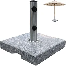 Relaxdays Schirmständer Granit 24 kg Grau