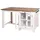 Casa Padrino Küchenbuffet Landhausstil mit 4 Glastüren und 2 Schubladen 150 x 85 x 80 cm Weiß / Dunkelbraun